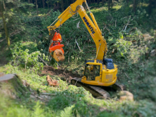Hackgut Möslinger aus OÖ_Komatsu Raupenbagger 25to