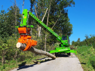 Hackgut M&ouml;slinger aus O&Ouml;_Merlo Roto Baumabtragung